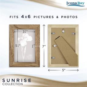 img 3 attached to 🖼️ Set of 3 Icona Bay 4x6 Picture Frames, Solid Wood in Walnut Brown | Modern Farmhouse Style from Sunrise Collection