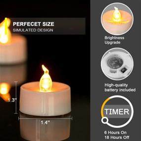 img 3 attached to 🕯️ Flameless TeaLights Candles: 12-Pack Timer LED Votive Candles with 6H On/18H Off Cycle - Battery Operated Flickering Lights