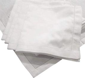 img 4 attached to Hemstitch Dinner Napkins Set 12: Elegant and Versatile Table Linens for Dining Excellence