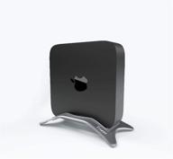 🖥️ space gray alloy desktop stand for mac mini - tinpec aluminum vertical holder with anti-slip rubber feet, compatible with apple mac mini 2010-2020 logo