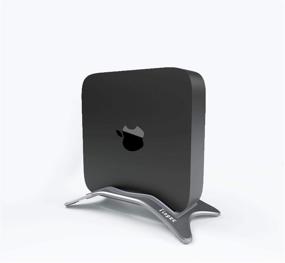 img 4 attached to 🖥️ Space Gray Alloy Desktop Stand for Mac Mini - Tinpec Aluminum Vertical Holder with Anti-Slip Rubber Feet, Compatible with Apple MAC Mini 2010-2020