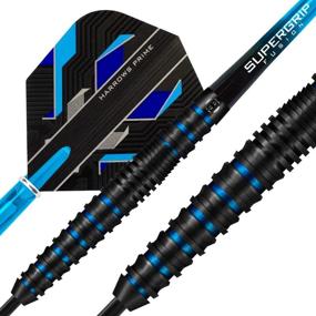 img 2 attached to 🎯 Ultimate Precision and Style: Harrows Spina Black - Blue 90% Tungsten Steel Tip Darts