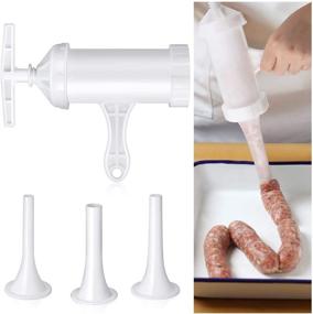 img 1 attached to 🌭 LiebHome Food Grade Quality Manual Sausage Maker & Stuffer - Hand Operated Salami Filler (Includes 3 Funnel Sizes: 3/8", 5/8", and 6/8")