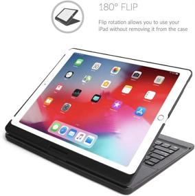 img 1 attached to 🔌 Black Wireless Backlit Bluetooth Keyboard Case Cover 360° Rotatable for Apple iPad 10.2 / Air 3 (2019) / Pro 10.5" - Snugg