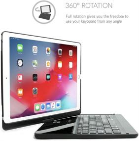 img 3 attached to 🔌 Black Wireless Backlit Bluetooth Keyboard Case Cover 360° Rotatable for Apple iPad 10.2 / Air 3 (2019) / Pro 10.5" - Snugg