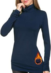 img 4 attached to 👩 VONFORT Lightweight Thermal Turtleneck for Women - Ideal Lounge & Sleepwear