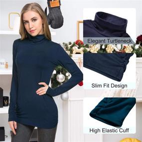img 3 attached to 👩 VONFORT Lightweight Thermal Turtleneck for Women - Ideal Lounge & Sleepwear