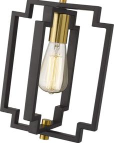 img 3 attached to Emliviar Industrial Pendant Light - Sleek Adjustable 1-Light Kitchen Hanging Fixture in Black and Gold Finish