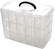 📦 kamay's extra large adjustable compartment bead craft storage organizer with 30 compartments - white logo