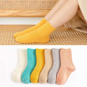 img 2 attached to 🧦 Ninecoo Kids Fashion Wool Socks: Soft Rib Dress Crew Socks | 6 Pack Winter Warmth for Girls & Boys