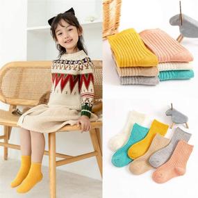 img 3 attached to 🧦 Ninecoo Kids Fashion Wool Socks: Soft Rib Dress Crew Socks | 6 Pack Winter Warmth for Girls & Boys