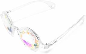 img 1 attached to 🌈 Rainbow Clear Kaleidoscope Glasses by GloFX
