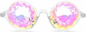 img 4 attached to 🌈 Rainbow Clear Kaleidoscope Glasses by GloFX