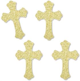 img 4 attached to Gold Glitter Cross Cut Outs Confetti