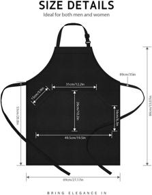 img 3 attached to 👨 Syntus Thicker Version Waterproof Apron: Adjustable Bib Apron with Large Pocket for Women, Men, Chefs - Perfect for Cooking, BBQ - 2 Pack (Black)