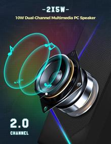 img 3 attached to 🎮 ARCHEER Gaming RGB Computer Speakers (10W) USB-Powered Enhanced Stereo Bass with Colorful LED Light, Volume Light Control - Desktop Speakers for PC Laptop Tablet Smartphones