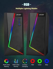 img 2 attached to 🎮 ARCHEER Gaming RGB Computer Speakers (10W) USB-Powered Enhanced Stereo Bass with Colorful LED Light, Volume Light Control - Desktop Speakers for PC Laptop Tablet Smartphones