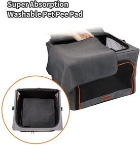 img 2 attached to AIPERRO Collapsible Dog Car Booster Seat with Reinforced Metal Frame - Portable Pet Travel Carrier for Small Dogs and Cats, Top Cover, Puppy Car Carrier Bag with Pee Pad