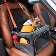 aiperro collapsible dog car booster seat with reinforced metal frame - portable pet travel carrier for small dogs and cats, top cover, puppy car carrier bag with pee pad логотип