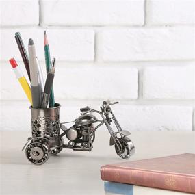 img 3 attached to MyGift Motorcycle Sidecar Desktop Gunmetal