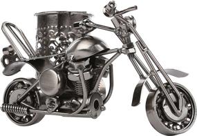 img 1 attached to MyGift Motorcycle Sidecar Desktop Gunmetal