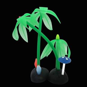 img 2 attached to 🐠 Enhance Your Aquarium with SunKni 7 Pcs Glow Fish Tank Decorations - Artificial Jellyfish, Coral, Waterweeds, Sea Anemone, Kelp, Mushroom, Lotus, Coconut Tree: Glofish Accessories & Resin Starfish