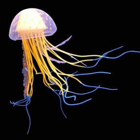 img 3 attached to 🐠 Enhance Your Aquarium with SunKni 7 Pcs Glow Fish Tank Decorations - Artificial Jellyfish, Coral, Waterweeds, Sea Anemone, Kelp, Mushroom, Lotus, Coconut Tree: Glofish Accessories & Resin Starfish