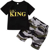 playwear summer outfits set: toddler baby boy tops and shorts - stylish baby clothes for boys logo