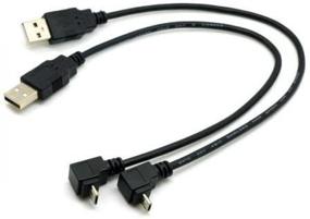 img 1 attached to 🔌 Cablecc 2pcs 30cm USB 2.0 Male to Micro USB Up &amp; Down Angled 90 Degree Cable for Cell Phone Tablet – Cablecc