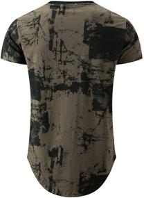 img 3 attached to KLIEGOU Men's Clothing: Hipster Ripped Hemline Pattern T-Shirts & Tanks