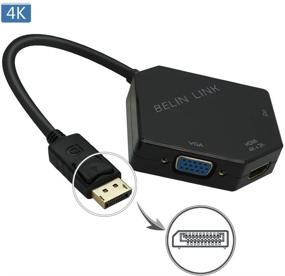 img 2 attached to 100 оптовых упаковок адаптера 3-в-1 DisplayPort в HDMI VGA DVI, конвертер 4К Display Port в HDMI VGA DVI, мужской разъем на женский разъем позолоченный