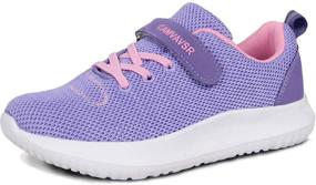 img 4 attached to Athletic Sneakers Running Walking Breathable Girls' Shoes in Athletic