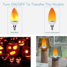 img 1 attached to YKOPEO Flame Light Bulb E12 LED - Flickering Flameless 🔥 Candles, 4-Pack Warm White Simulated Fire Effect Candelabra Bulbs for Home Decoration