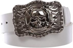 img 1 attached to Western Rectangular Skull Flame Buckle Men's Accessories