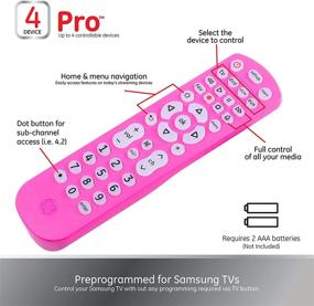 img 1 attached to 📱 GE Backlit Universal Remote Control for Samsung, Vizio, LG, Sony, Sharp, Roku, Apple TV, TCL, Panasonic, Smart TV, Streaming Players, Blu-Ray, DVD, 4-Device - Pink (Model: 44221)