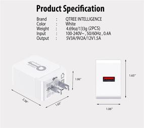 img 2 attached to 🔌 2-пак. Белый адаптер быстрой зарядки, QTREE 18W QC 3.0 USB зарядное устройство для iPhone 11/X/8, iPad, Kindle, Samsung Galaxy, LG, беспроводное зарядное устройство и другие - быстрое зарядное устройство для телефона