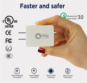 img 3 attached to 🔌 2-пак. Белый адаптер быстрой зарядки, QTREE 18W QC 3.0 USB зарядное устройство для iPhone 11/X/8, iPad, Kindle, Samsung Galaxy, LG, беспроводное зарядное устройство и другие - быстрое зарядное устройство для телефона