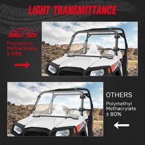 img 2 attached to 🔍 AURELIO TECH Clear UTV Full Windshield: Perfect Fit for Polaris Razor - RZR 570/800/S 800/4 800/XP 900/XP 4 900/Trail 570 (2020-2021)