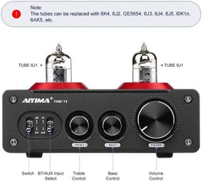 img 2 attached to AIYIMA Tube T4 HiFi Stereo Audio Power Amplifier Bluetooth 5.1 Vacuum Tube Amp - 100Wx2 Stereo Receiver APTX-HD for Home Theater System + DC 32V Power Adapter (Black- T4)