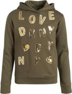 толстовка для девочек dkny флисовый пуловер логотип