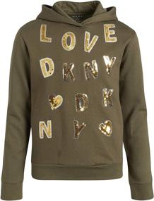 img 4 attached to Толстовка для девочек DKNY Флисовый пуловер