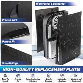 img 2 attached to PS5 Matte Black Plates - Shockproof Faceplates, Hard ABS Anti-Scratch Dustproof Replacement Shell for PlayStation 5 Console, with Bonus Black Console Sticker (Disc Edition)