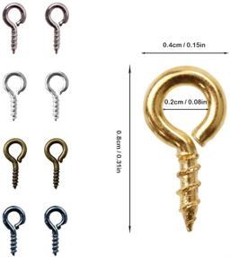 img 3 attached to 🔩 MotBach 1000 Pcs Screw Eye Hooks, Threaded Eyelet Pins, Jewelry Findings for DIY Crafts (5 Colors)