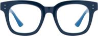 👓 madison avenue oversized fashion blue light glasses: stylish eyestrain relief & uv protection for women (ink blue) логотип