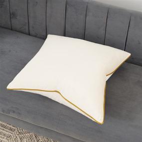 img 3 attached to Avigers White Solid Cushion Case - 24 x 24 Inches Luxury Modern Square Throw Pillow Cover for Couch, Living Room, Bedroom, Car - Decorative Pillow, 60 x 60cm