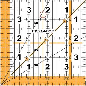 img 1 attached to 📏 Fiskars 187290-1001 Acrylic Square Ruler 4.5x4.5-Inch - Precision Measuring Tool for Crafting and Quilting