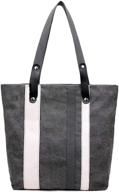 👜 icolor women's canvas shoulder bags casual tote beach bag purses handbags with handles logo