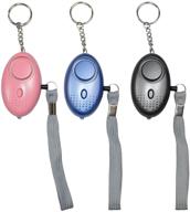 🚨 high-decibel self defense alarms with led lights: emergency personal alarm 3 pack for men, women, children, elderly – security device logo