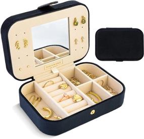 img 4 attached to 🧳 Plush Velvet Travel Jewelry Organizer – Ideal for Safe & Stylish Jewelry Storage On the Go!