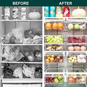 img 2 attached to LALASTAR Fridge Drawers, 2-Pack Clear Organizer Bins with Handles - Perfect Storage Solution for Mini Refrigerators and Fridge Shelves Under 0.6